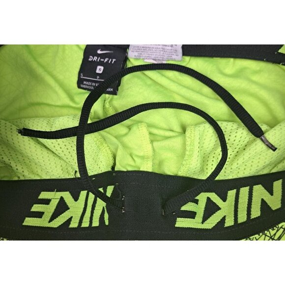 Nike Dri-Fit Men's Mesh 9" Training Athletic Shorts Sz S Geometric Yellow Black - Picture 7 of 10